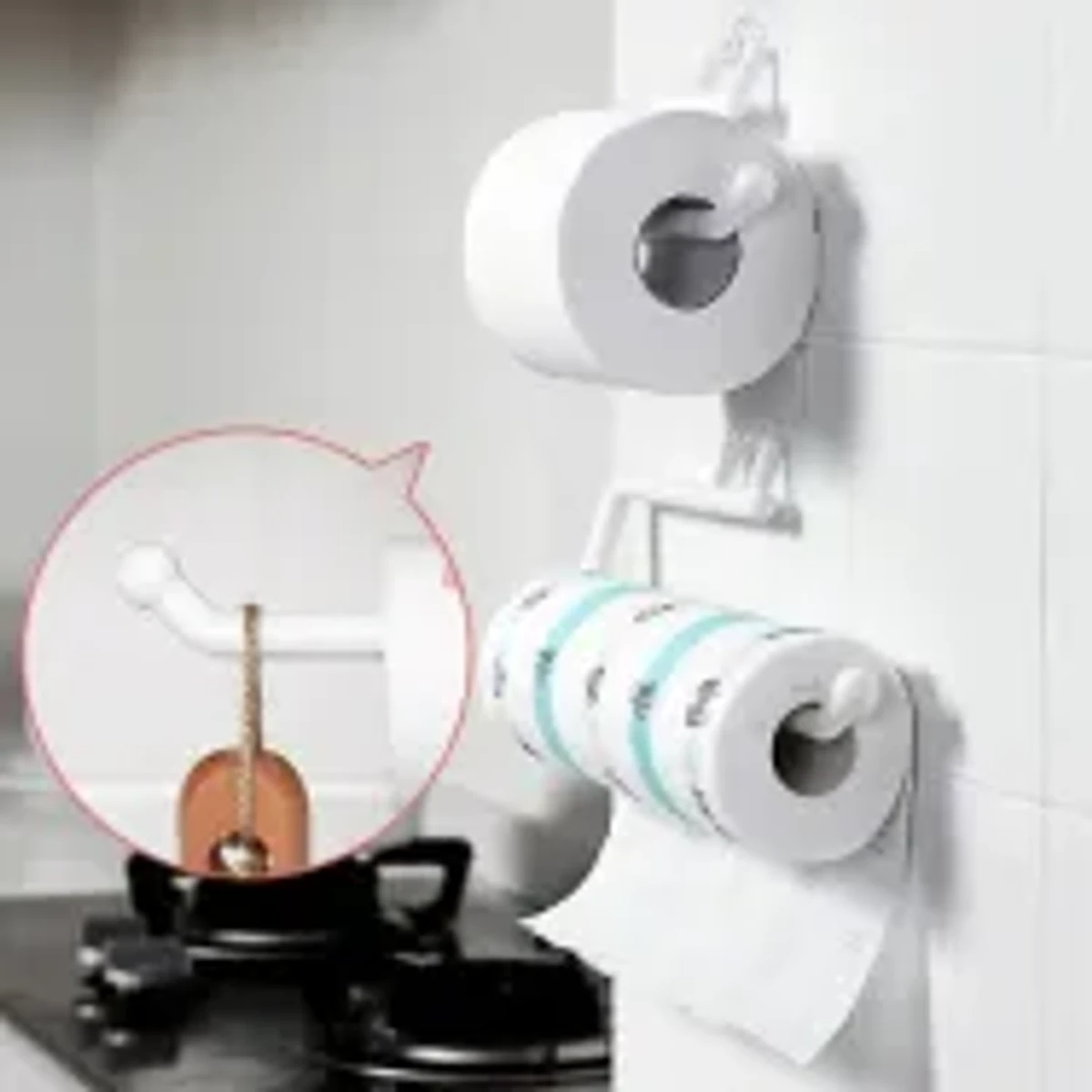 Hand Towel Toilet Film Wall Mounted Tissue Kitchen Roll Paper Holder Kitchen Tissue Holder Paper Roll Holder Towel Hanger Rack Bar Cabinet Rag Hanging Holder Bathroom Organizer Shelf Toilet Paper Holders