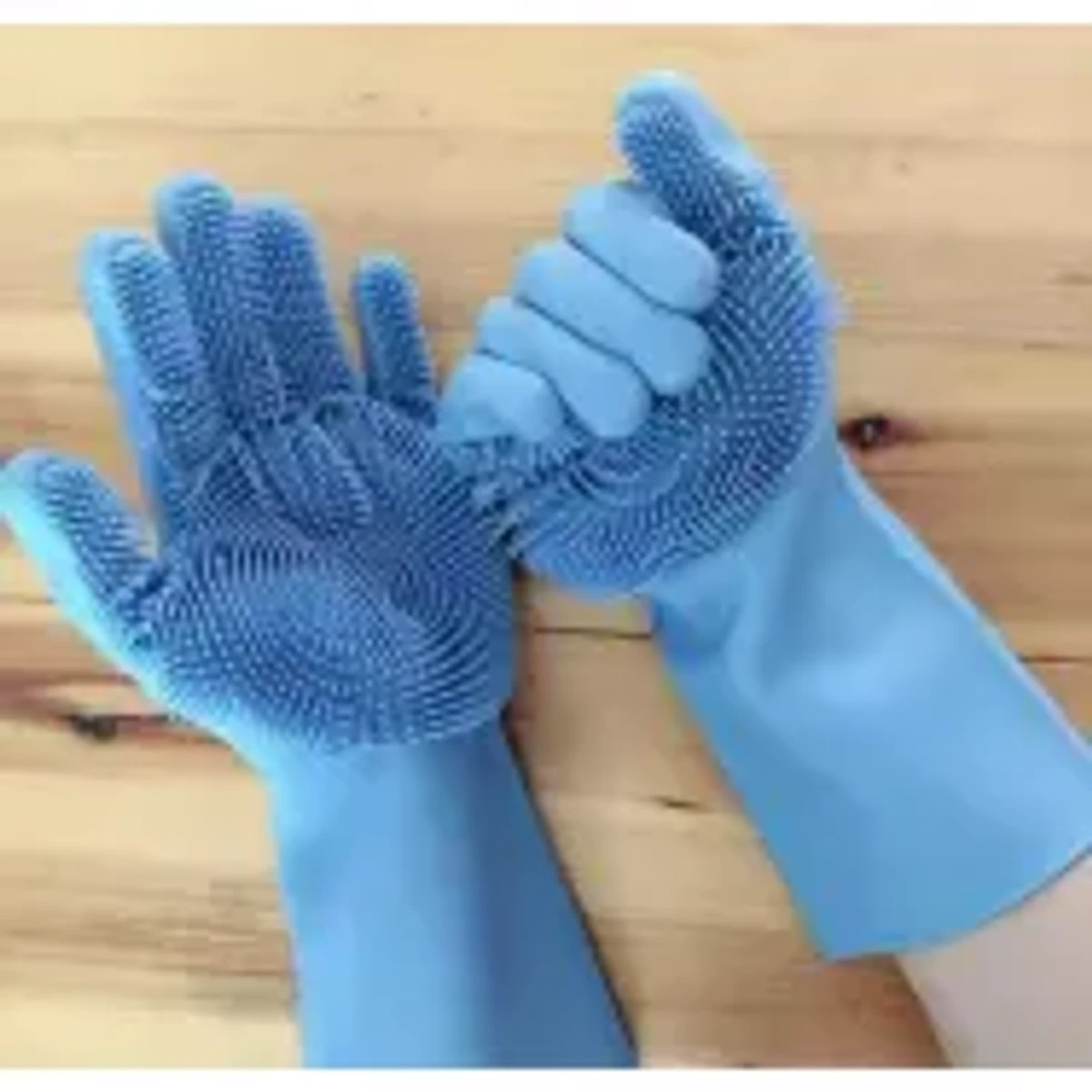 High Quality Silicone Dish Washing Kitchen Hand Gloves - Multicolor